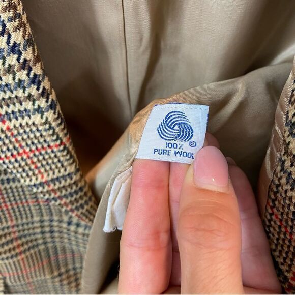 Vintage David Brooks 100% Wool Houndstooth‎ Blazer Size 8 - Picture 15 of 16